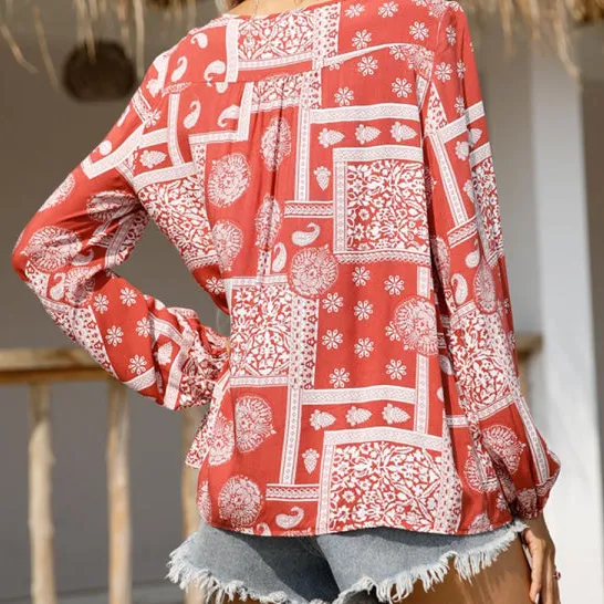 Graceful Button Up Round Neck Button Up Shirt