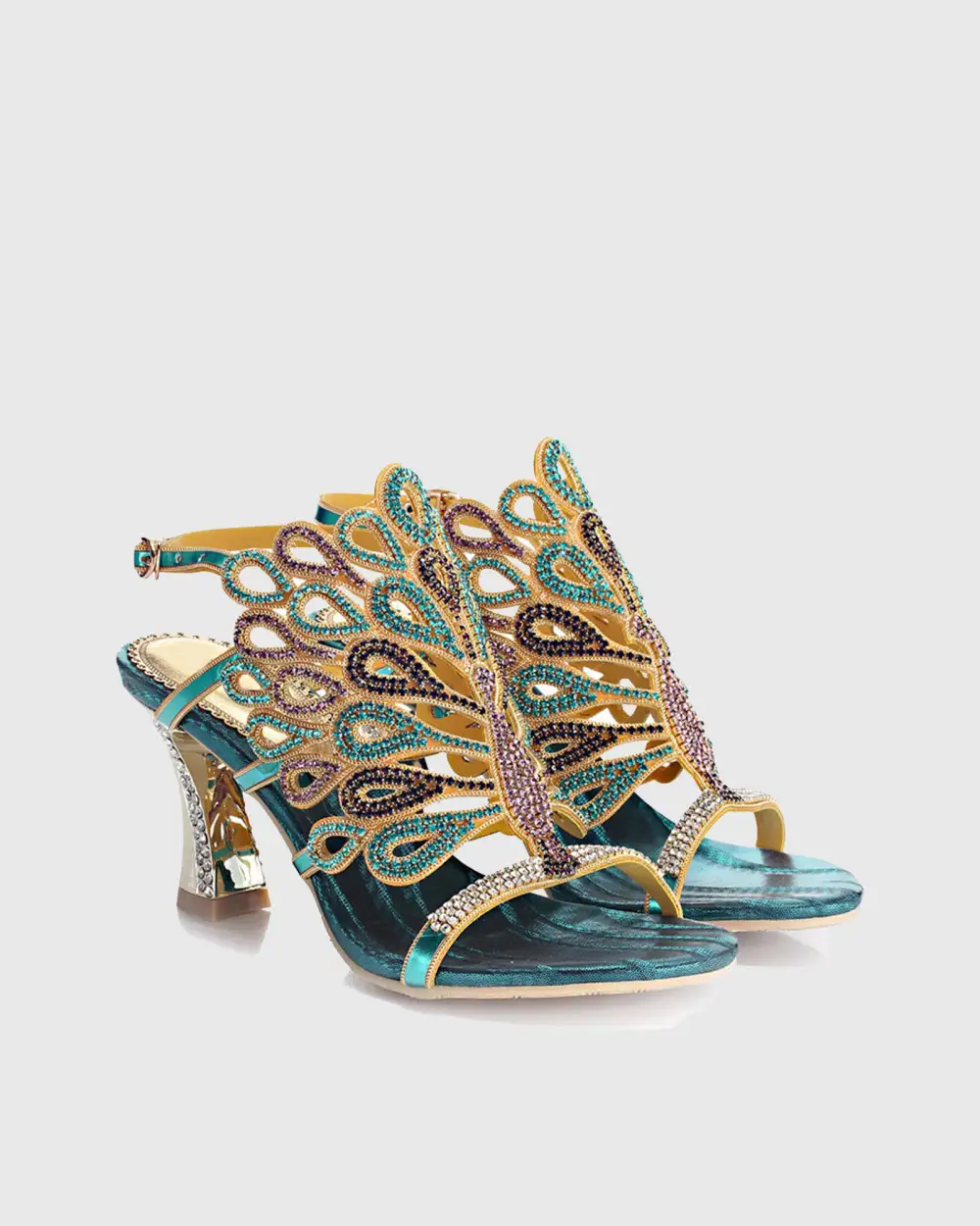 Peacock Wing Strap Sandals