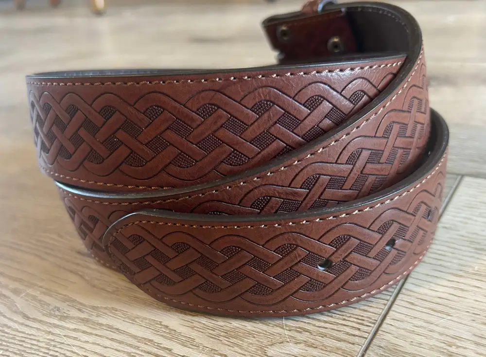 Distressed Edge Leather Belt Strap