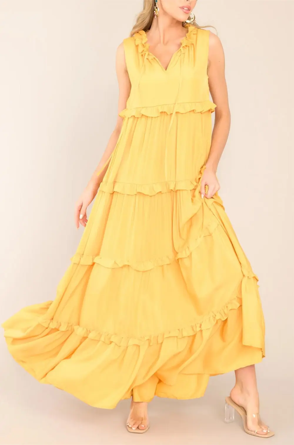 WHEN I LOOK AT YOU SUNSET YELLOW MAXI DRESS