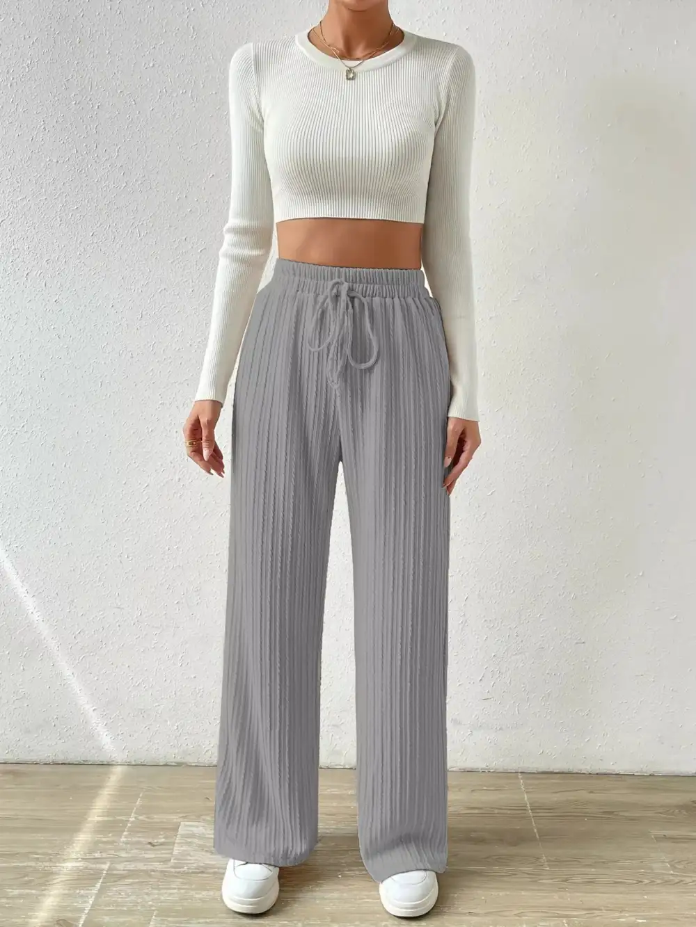 Weekend Drawstring Wide Leg Pants