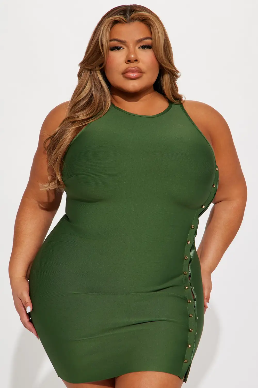 Pierce Bandage Mini Dress - Olive