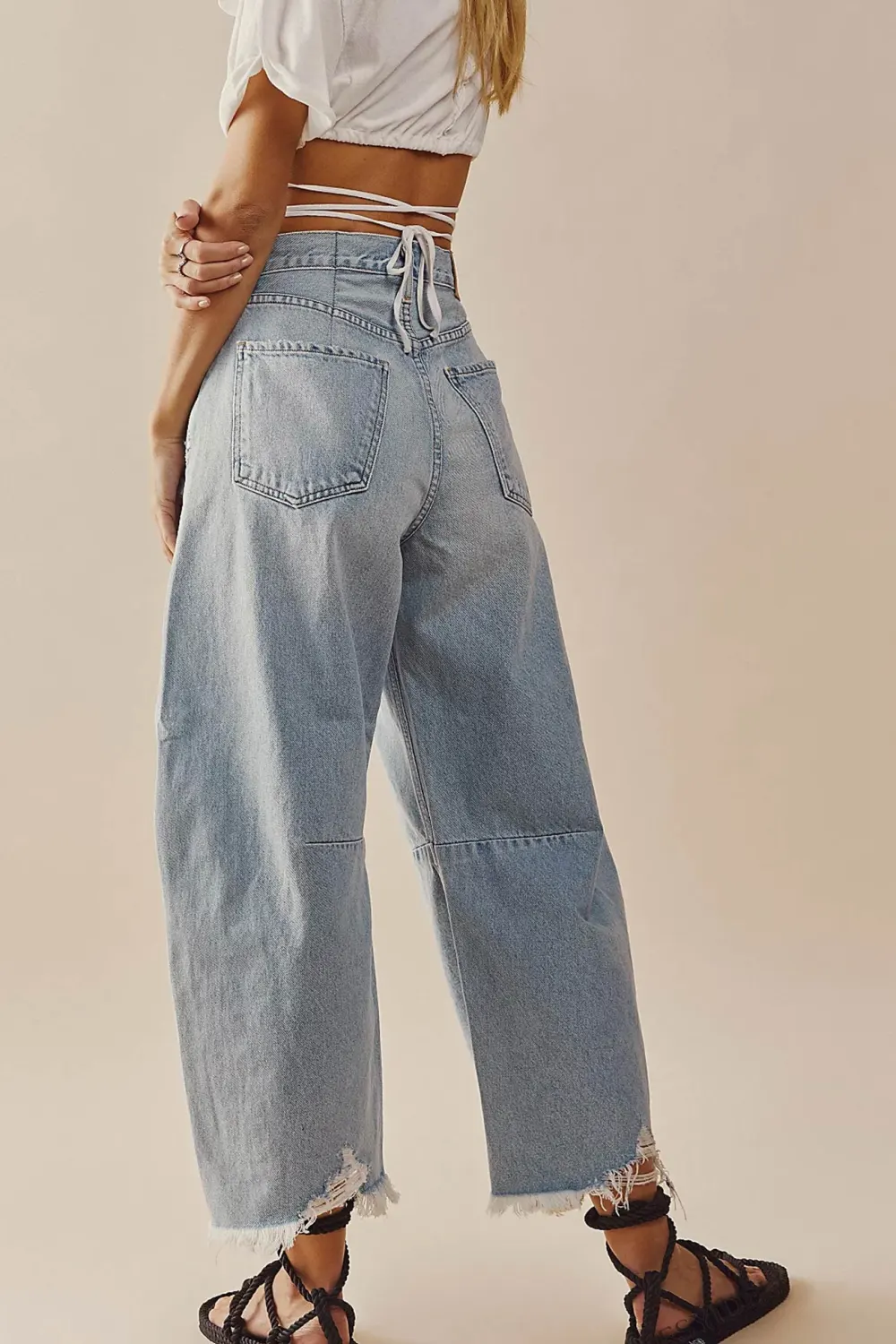 Cropped Straight Denim Pants