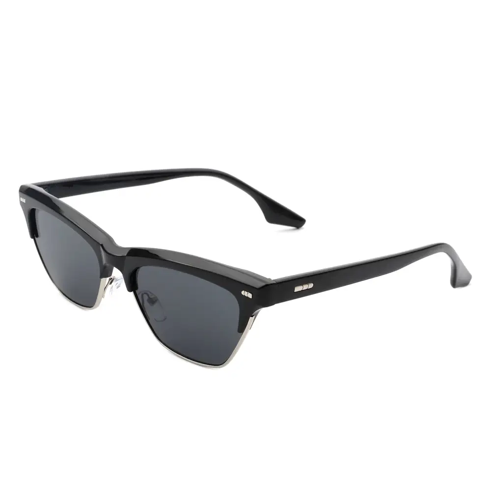 Polished Cat Eye Square Frame Sunglasses
