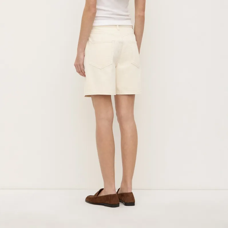 Ecru Mid-Rise Vintage Denim Short