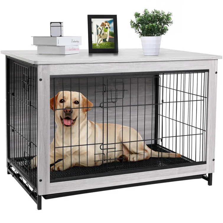 Pirecart Dog Crate Furniture, Side End Table, Modern Kennel, Wooden Heavy-Duty Dog