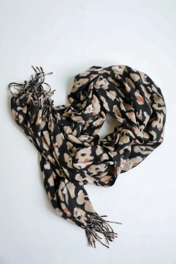 FINAL SALE - Wild Attitude Leopard Fringe Scarf