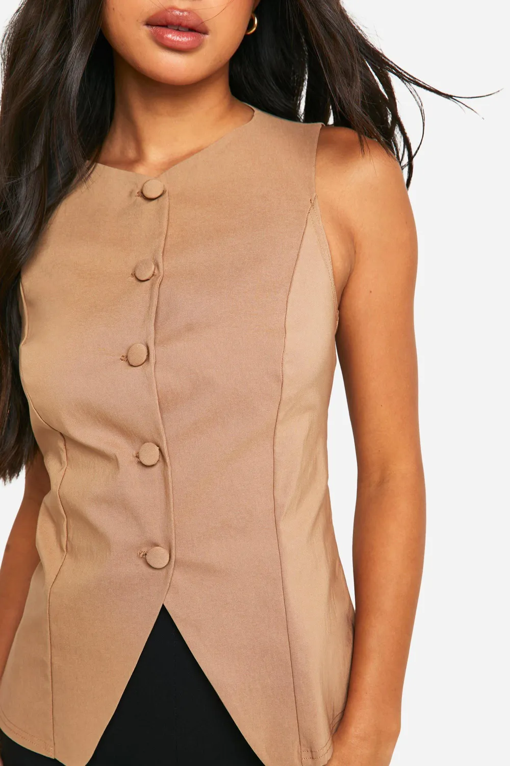 Sleeveless Asymmetric Hem Breathable Women's Vest