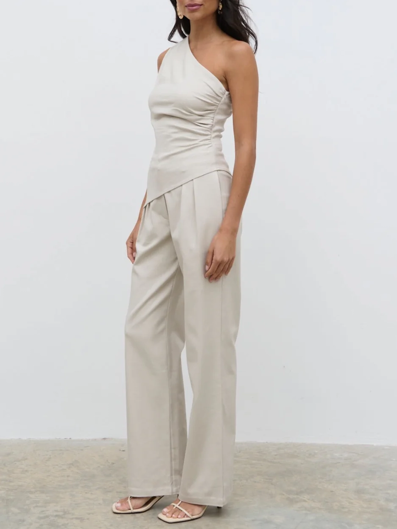 One Shoulder Ruched Top