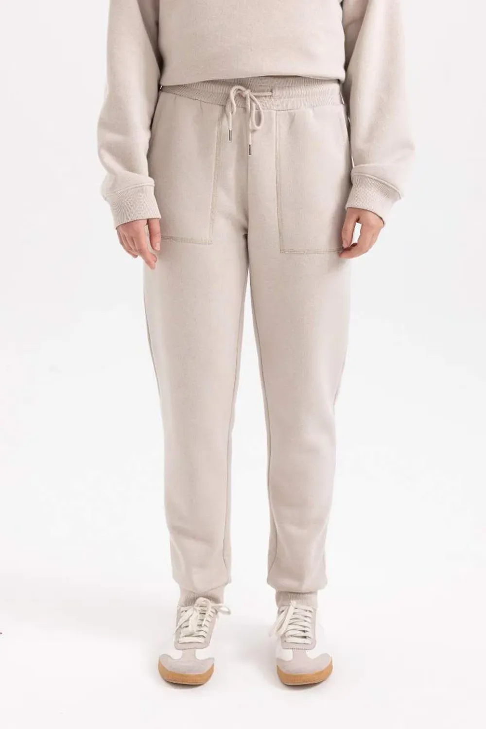 High-waisted Plain Long Pants