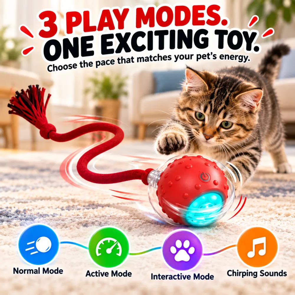 Interactive Small Pet Ball with Chirping Sounds