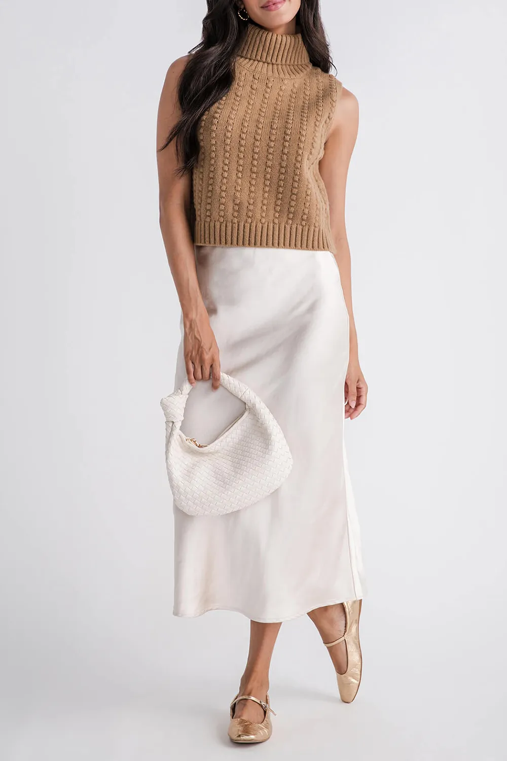 By Together Turtleneck Vest - camel