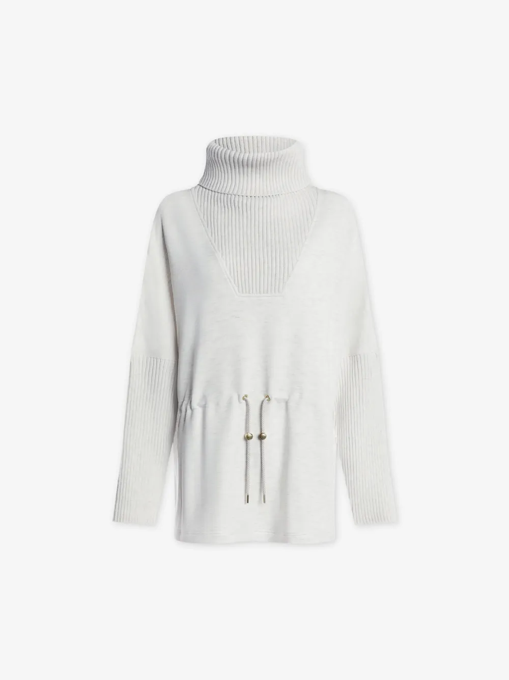Chic Turtleneck Drawstring-Waist Sweatshirt