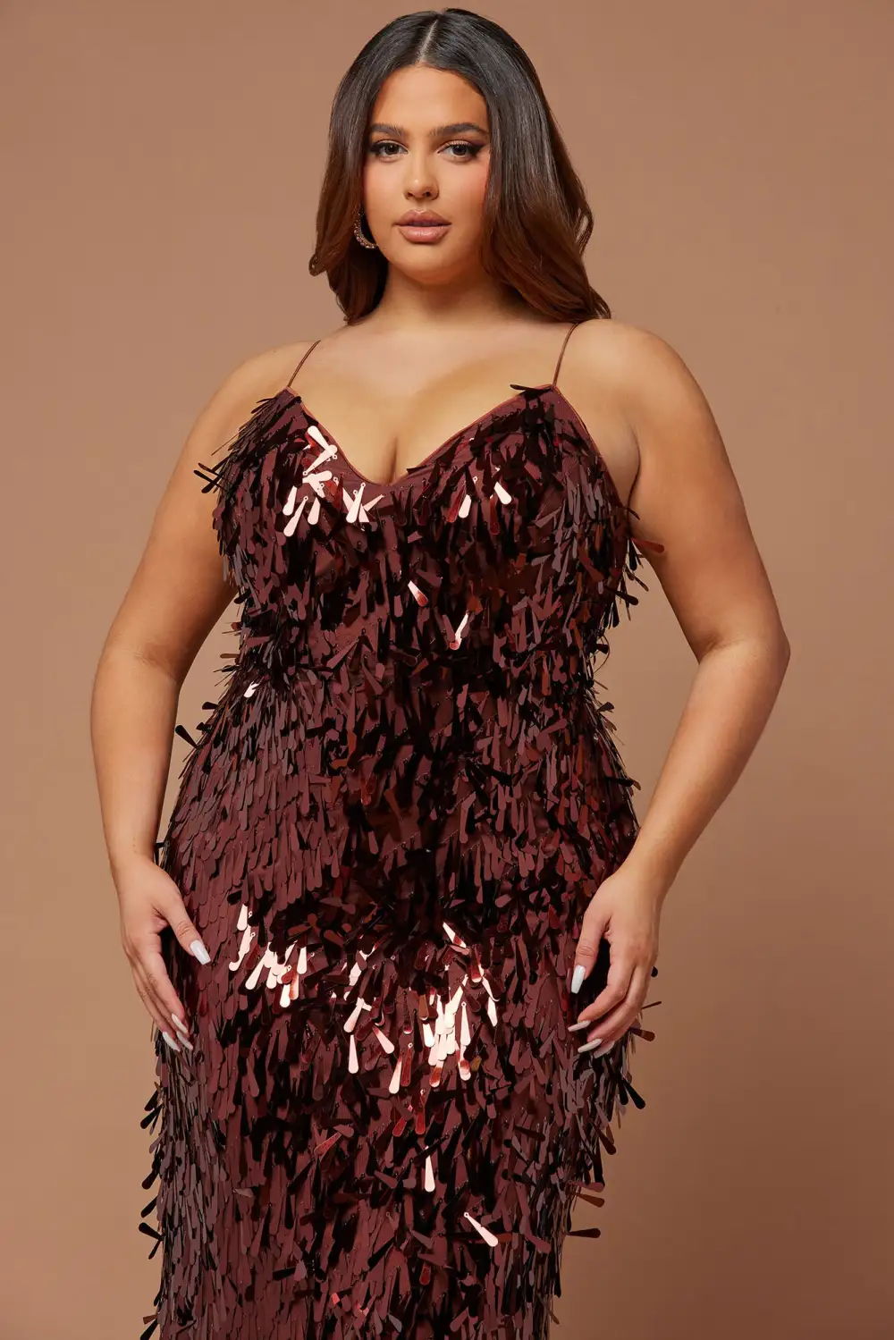 Emilia Paillette Maxi Dress - Bronze