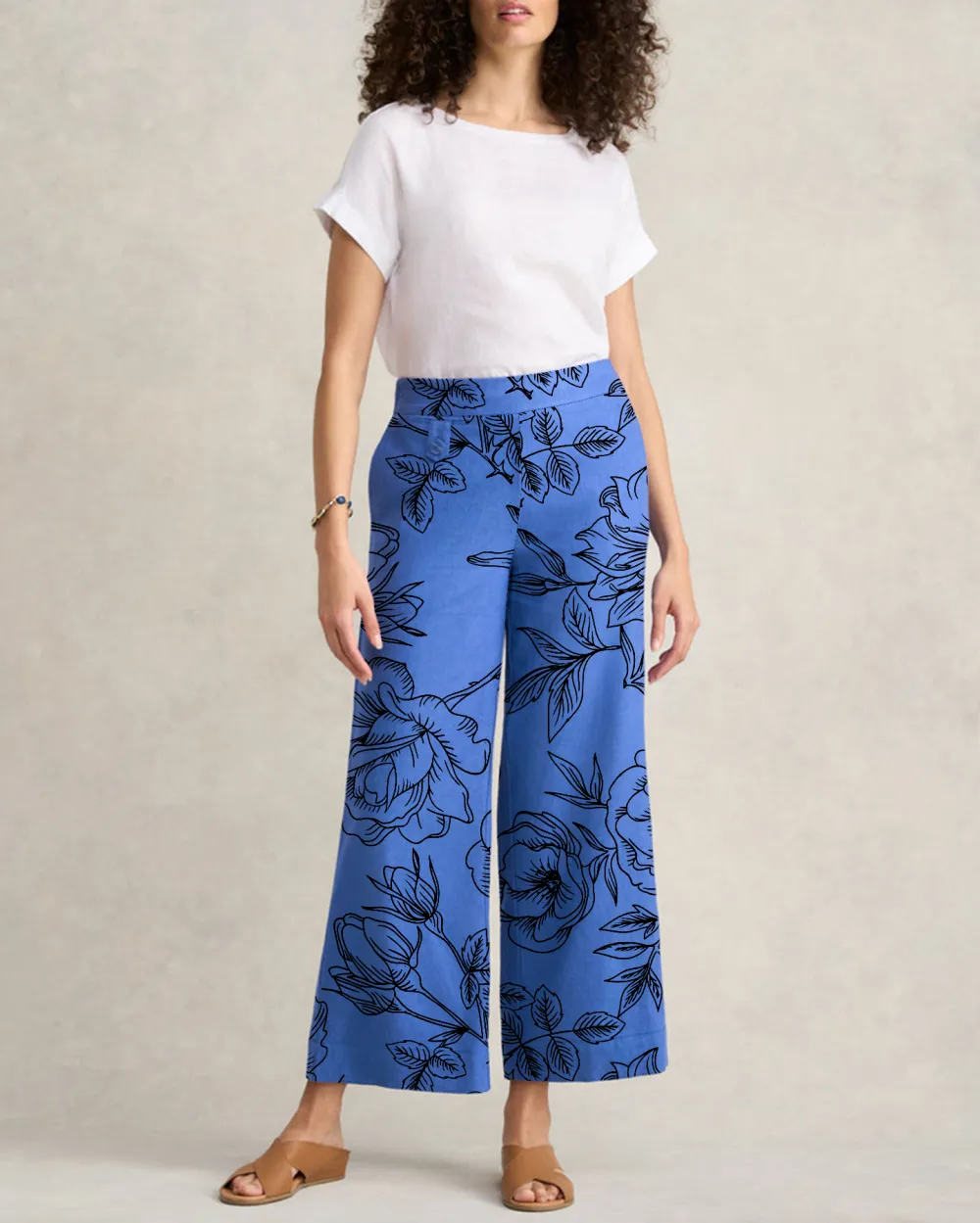 Pocket Detail Wide Leg Pant