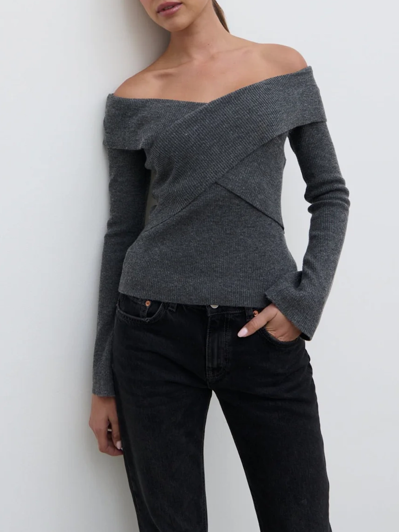 Cross Over Knit Top