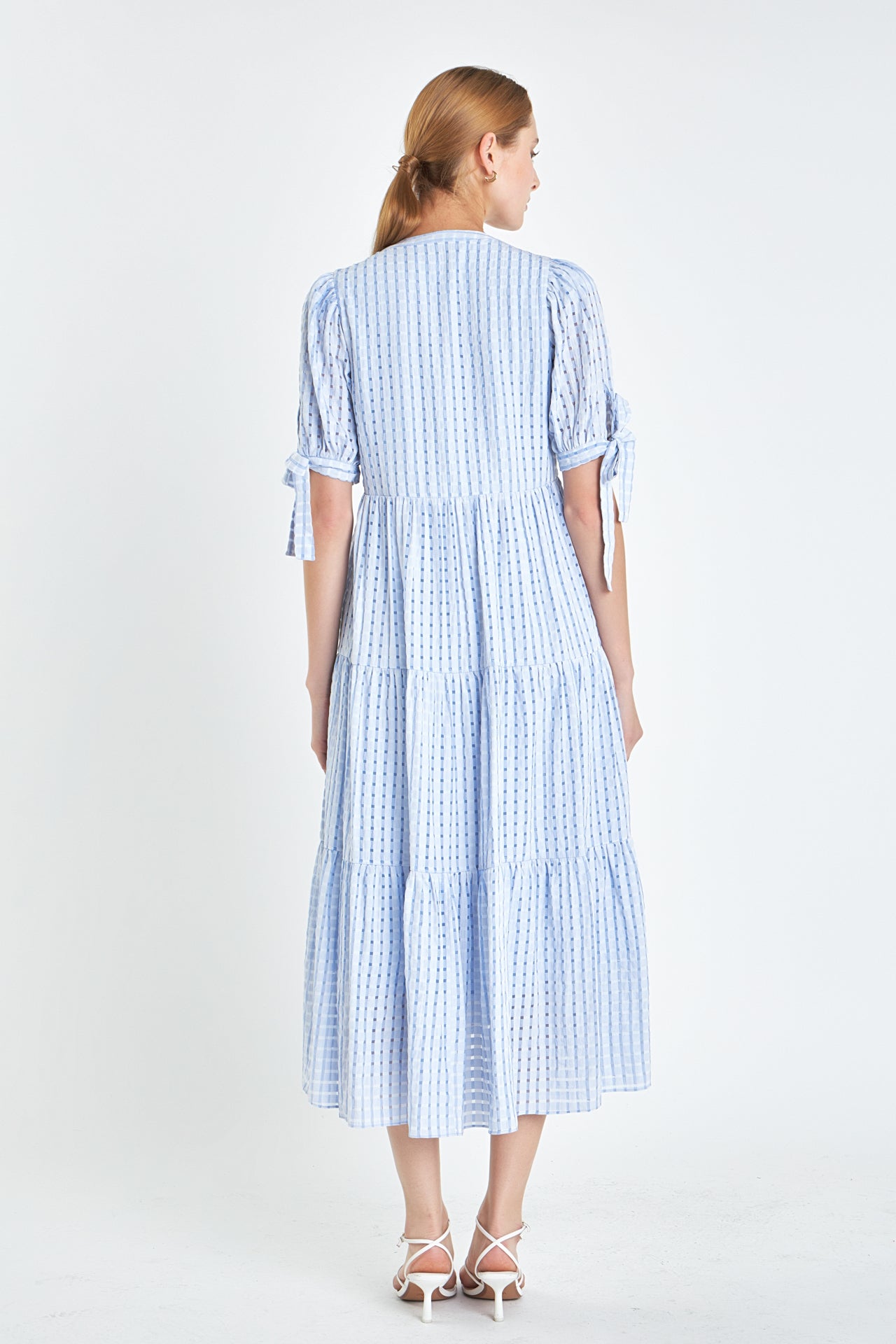 Gingham Tiered Midi Dress