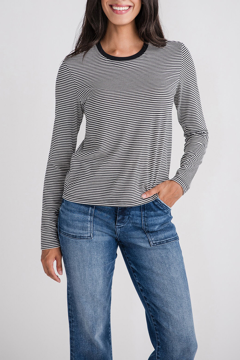 Z Supply Sailor Stripe LS Top - black