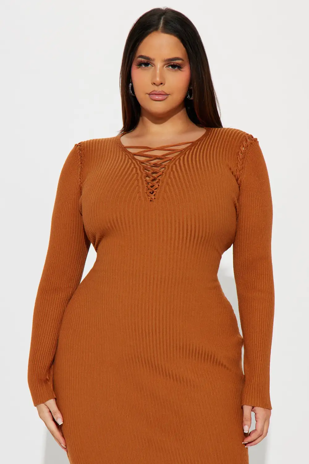 Sara Sweater Maxi Dress - Cognac