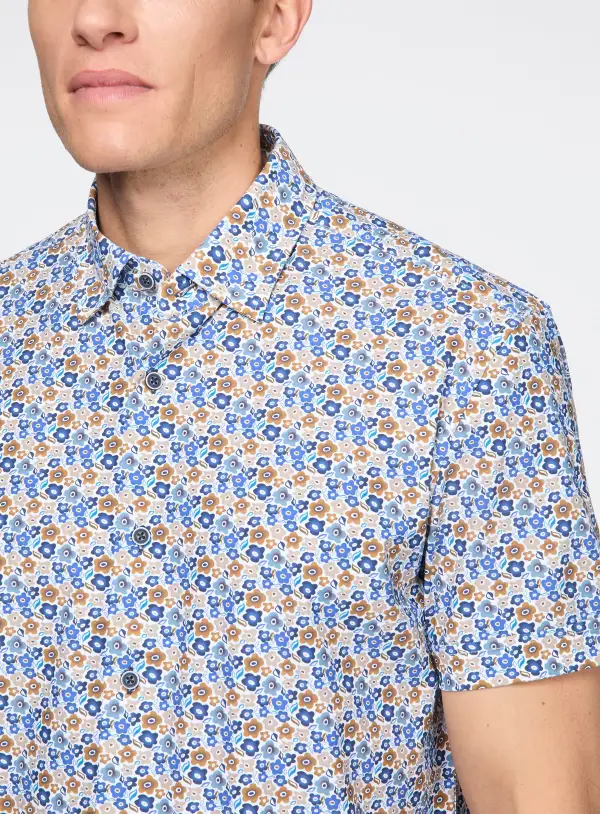 Retro Floral Stretch Shirt