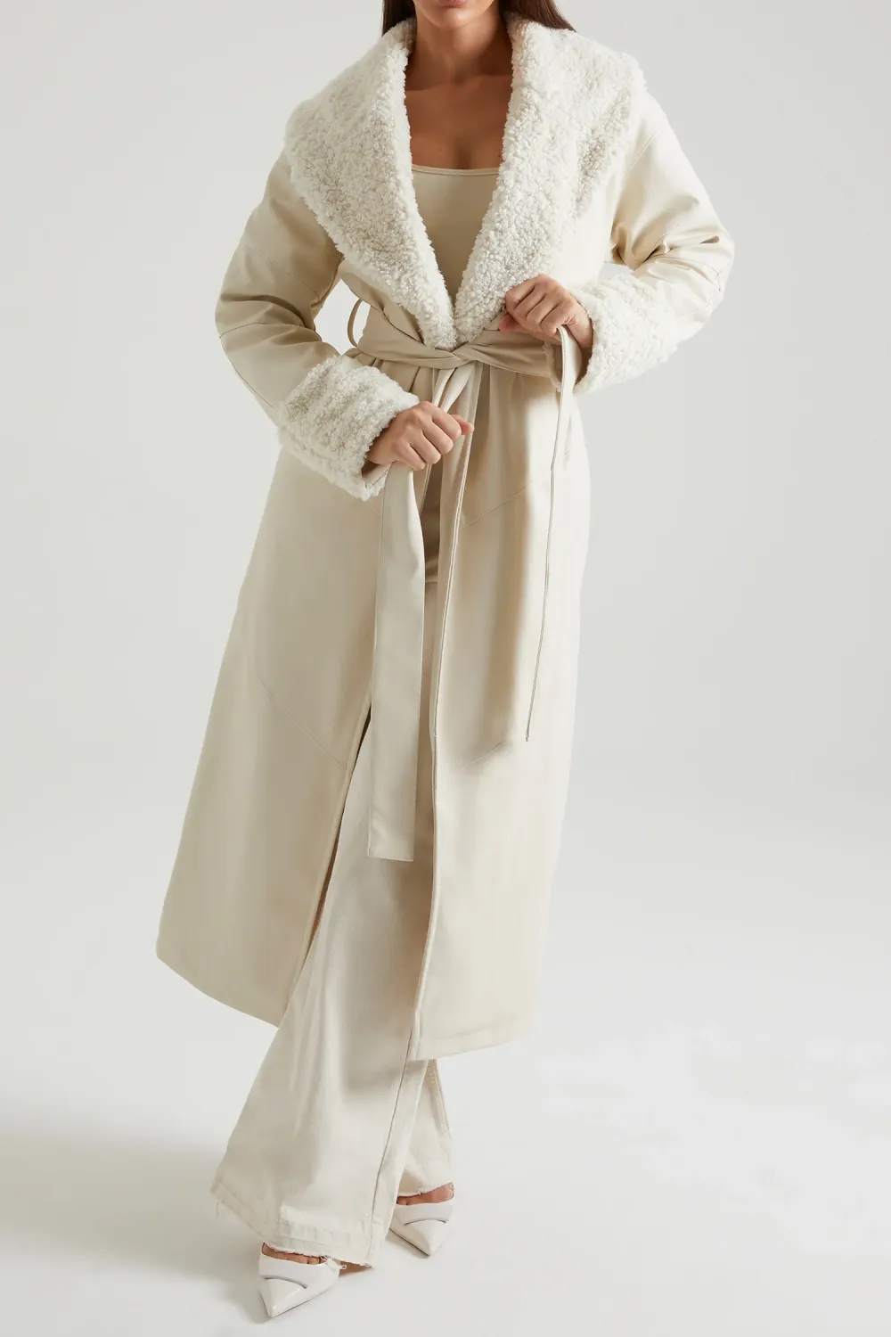 Oversized Warm Tie Waist Coat
