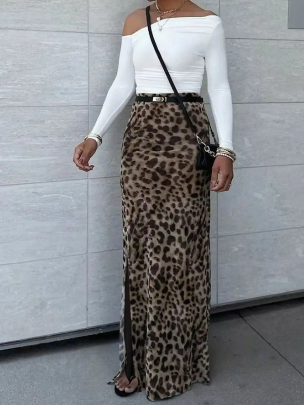 Leopard Print High Waist Skirt