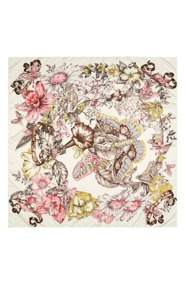 Butterfly Floral Print Scarf