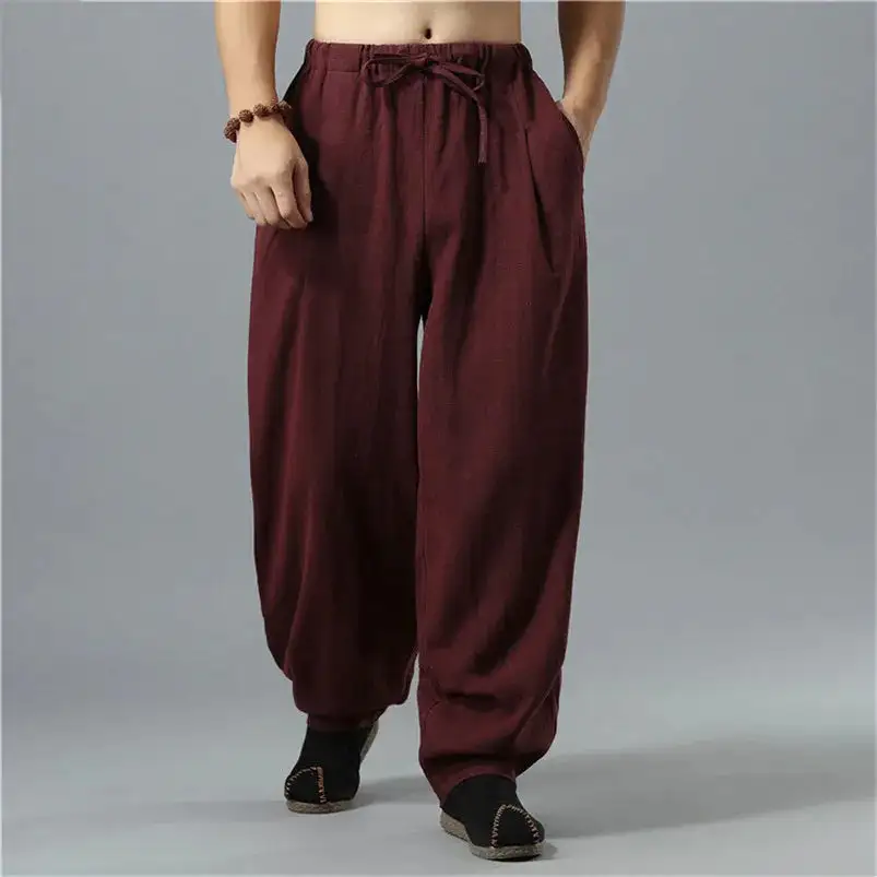 Men's Linen Blend Drawstring Pants