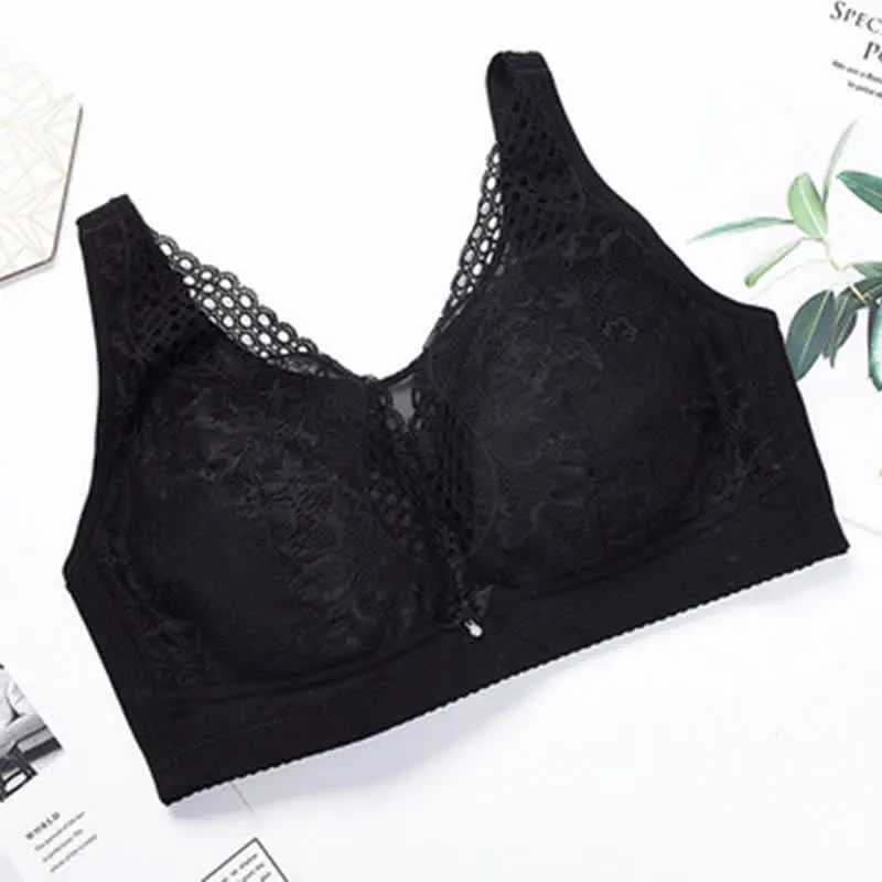 Floral Embroidery Wireless Bra Flower Wirefree Bra