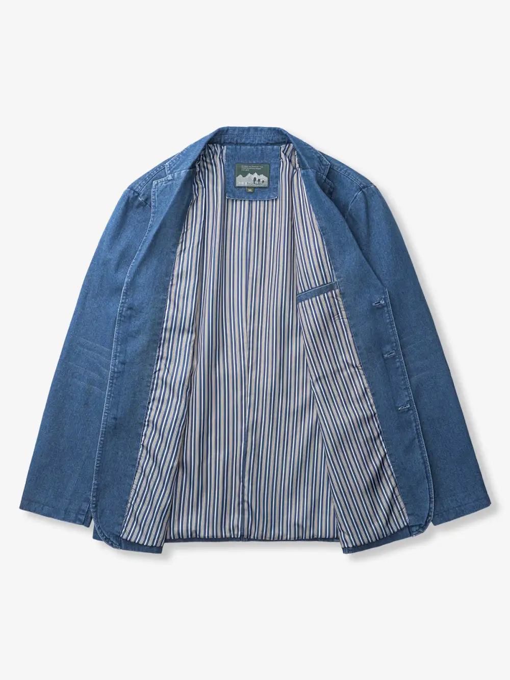 Men'S Denim Pocketed Tailored Jacket