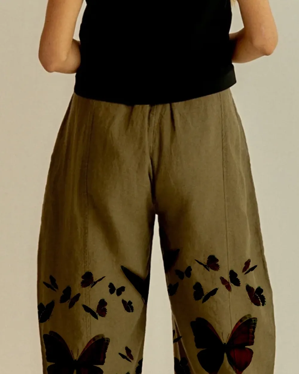 KHAKI LINEN TROUSERS