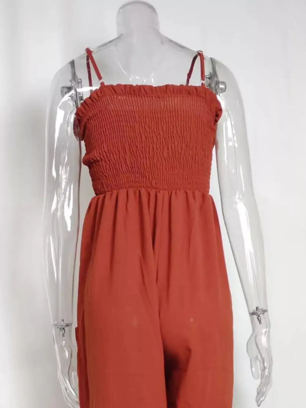 Smocked Wide Leg Jumpsuit