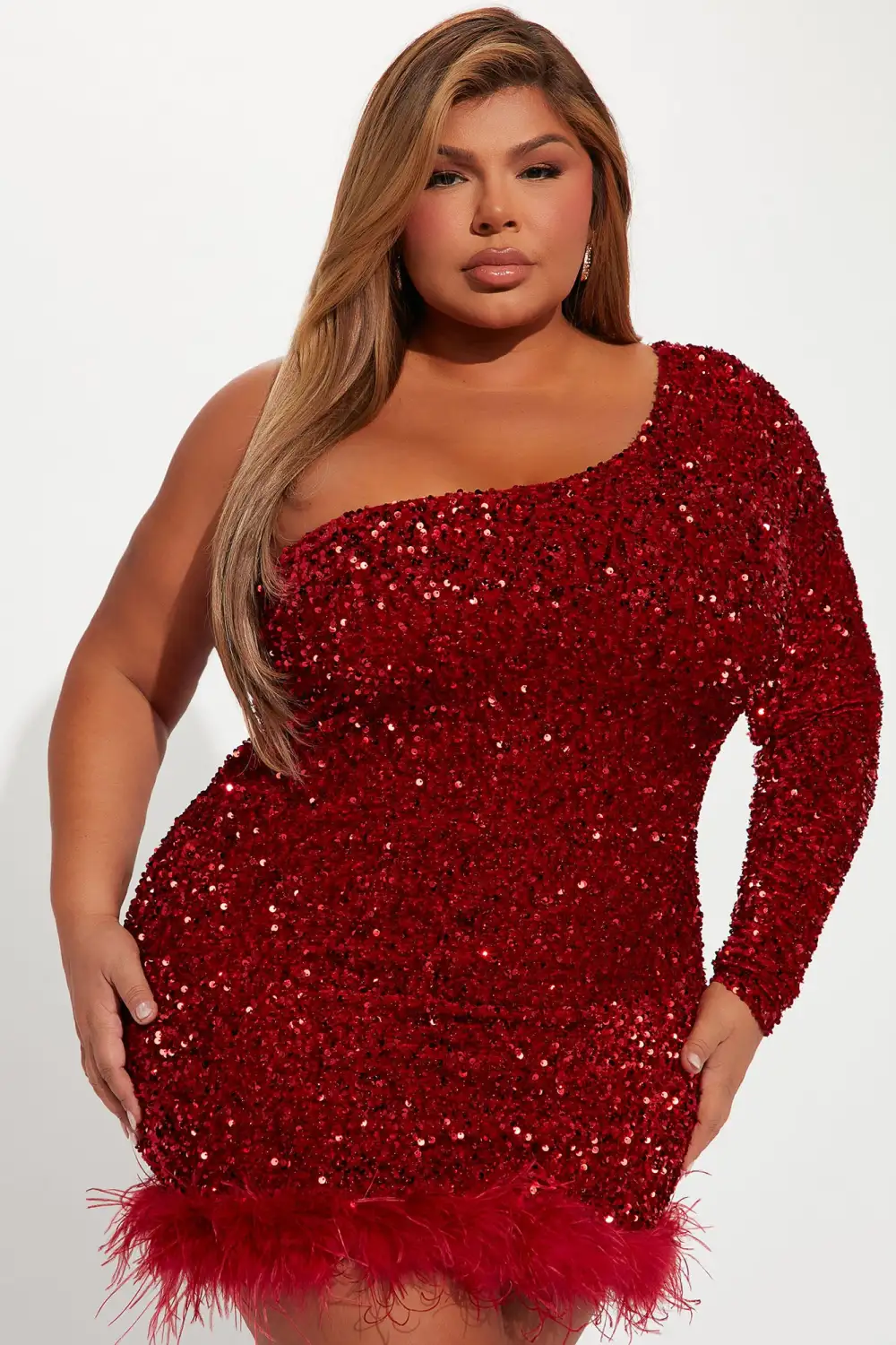 Giada Sequin Mini Dress - Red