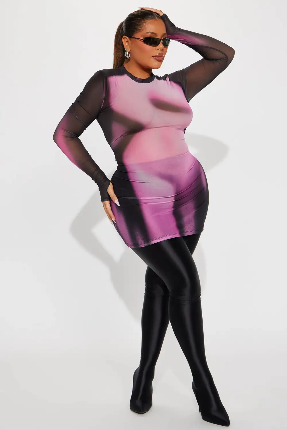 Meet You There Mesh Mini Dress - Black/combo