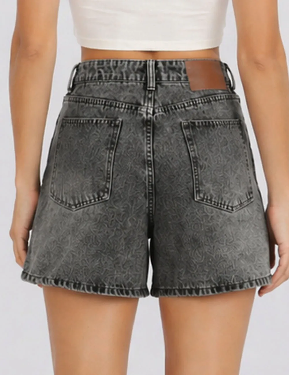 Casual Basic Jeans Wide Leg Denim Shorts