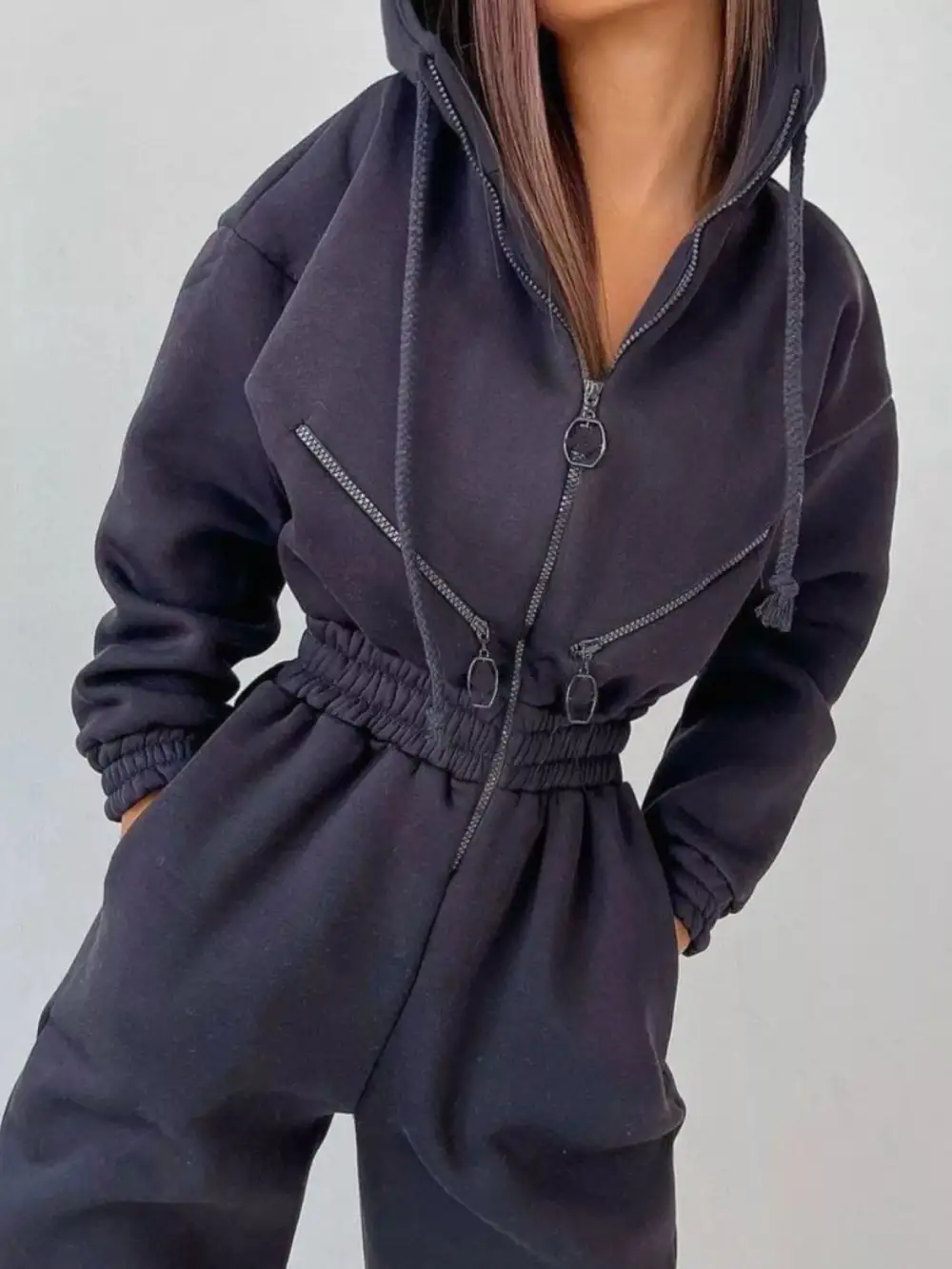 Hooded Zip Jumpsuit