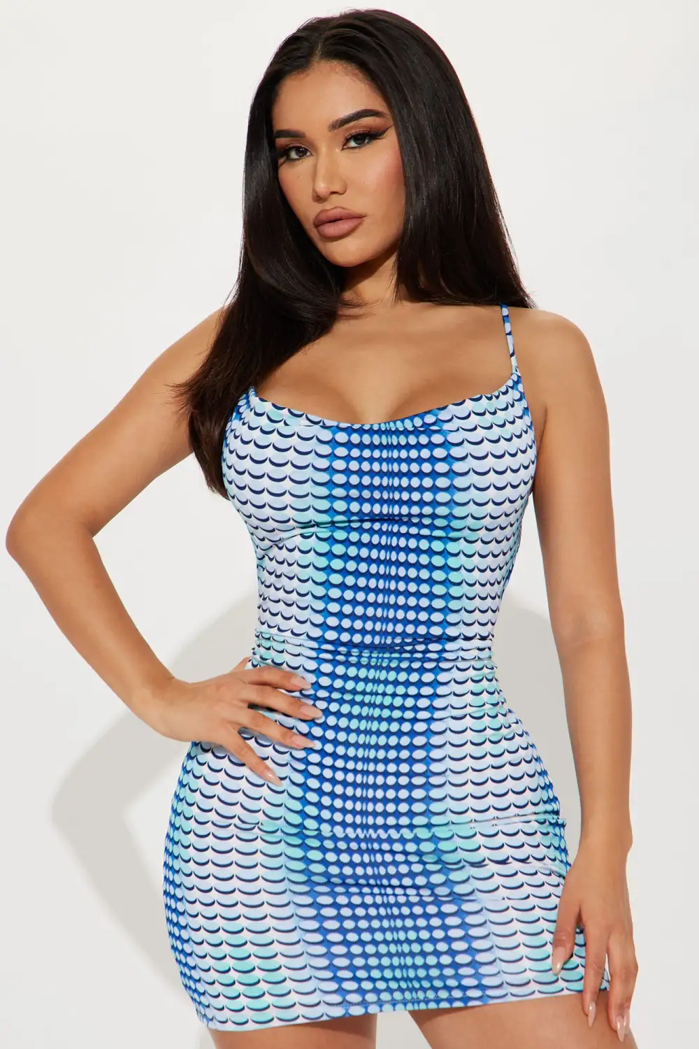 Spotted Mini Dress - Turquoise