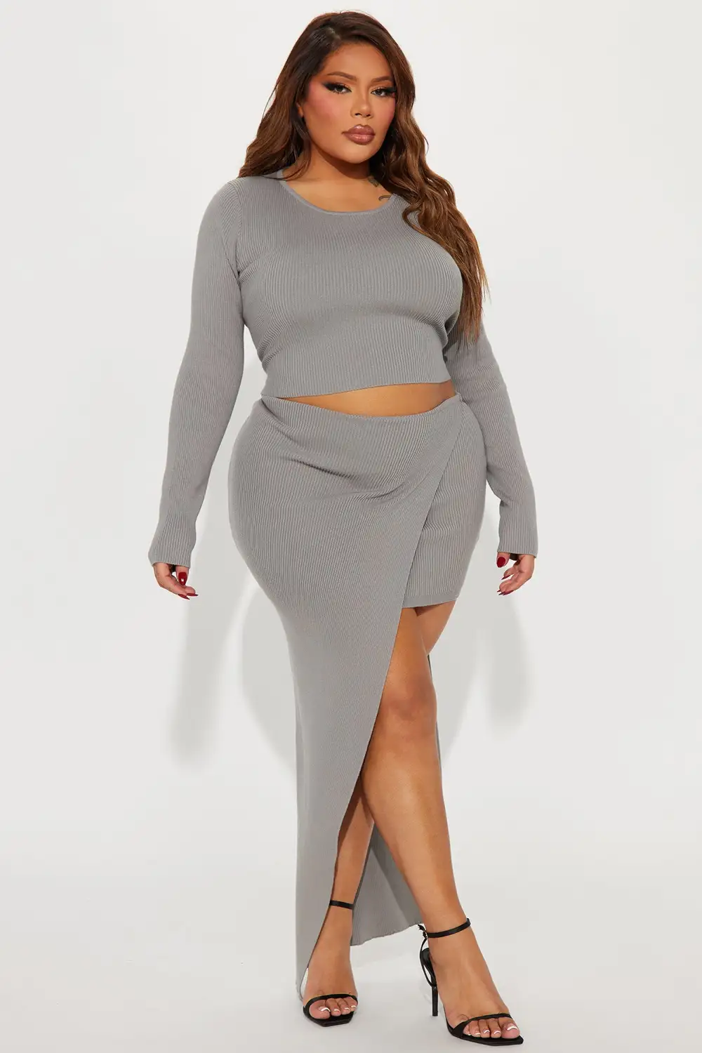 Mikayla Skirt Set - Charcoal