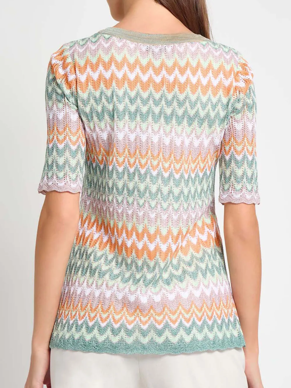 Square Collar Contrasting Color Tunic