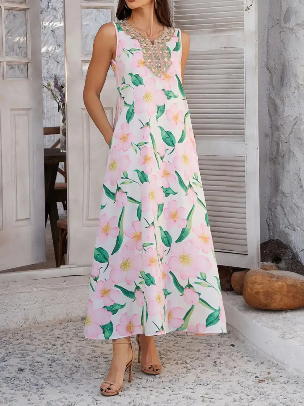 Relaxed Soft Maxi Printed Dress