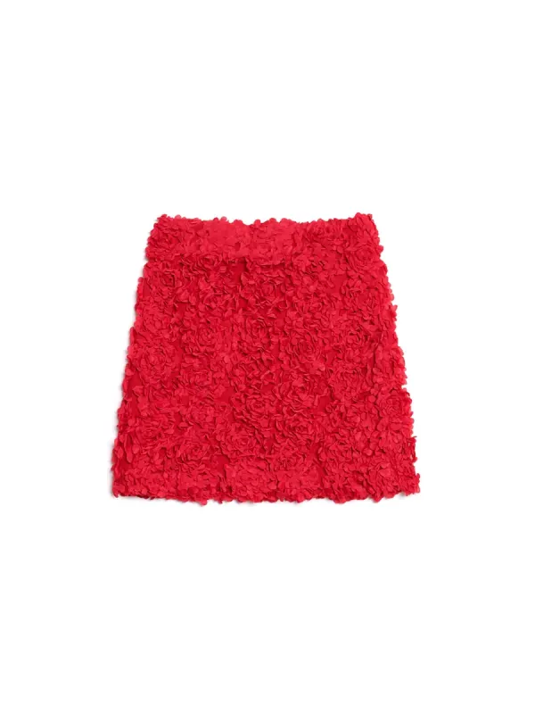 Rose Plume Mini Skirt