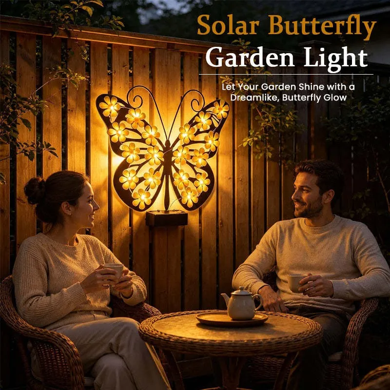 Solar Outdoor Butterfly Wall Light