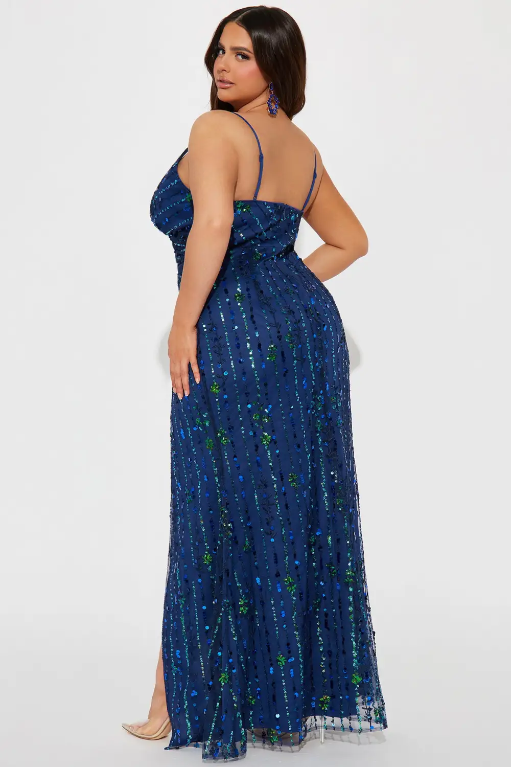 Lucky Girl Sequin Maxi Dress - Navy