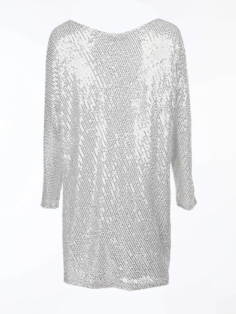 Stylish Sequined Asymmetrical Dress