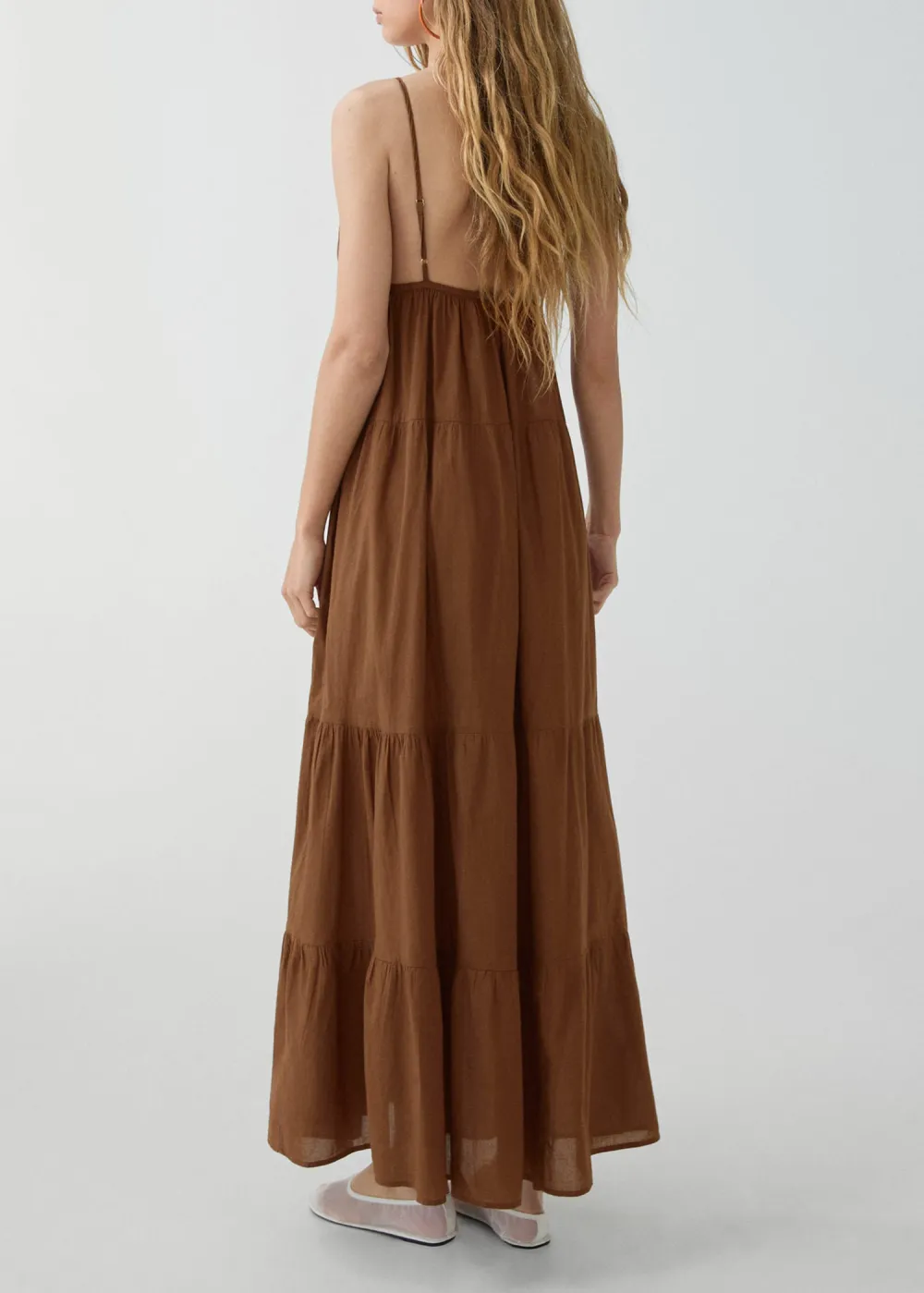 Long dress with bow neckline