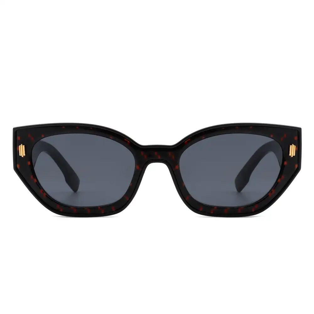 Fuzzy Cat Eye Round Frame Sunglasses