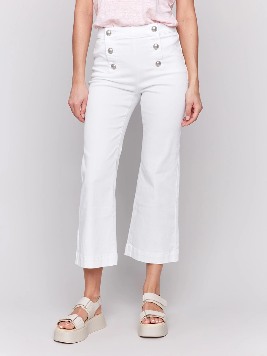 Versatile Creative Front Buttoned Flared Jeans