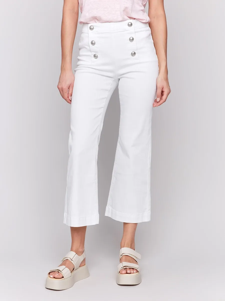 Versatile Creative Front Buttoned Flared Jeans