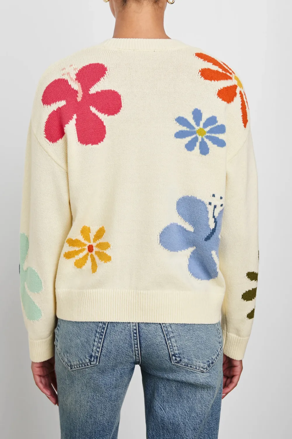 Cute Floral Embroidery Women's Loose Sweater