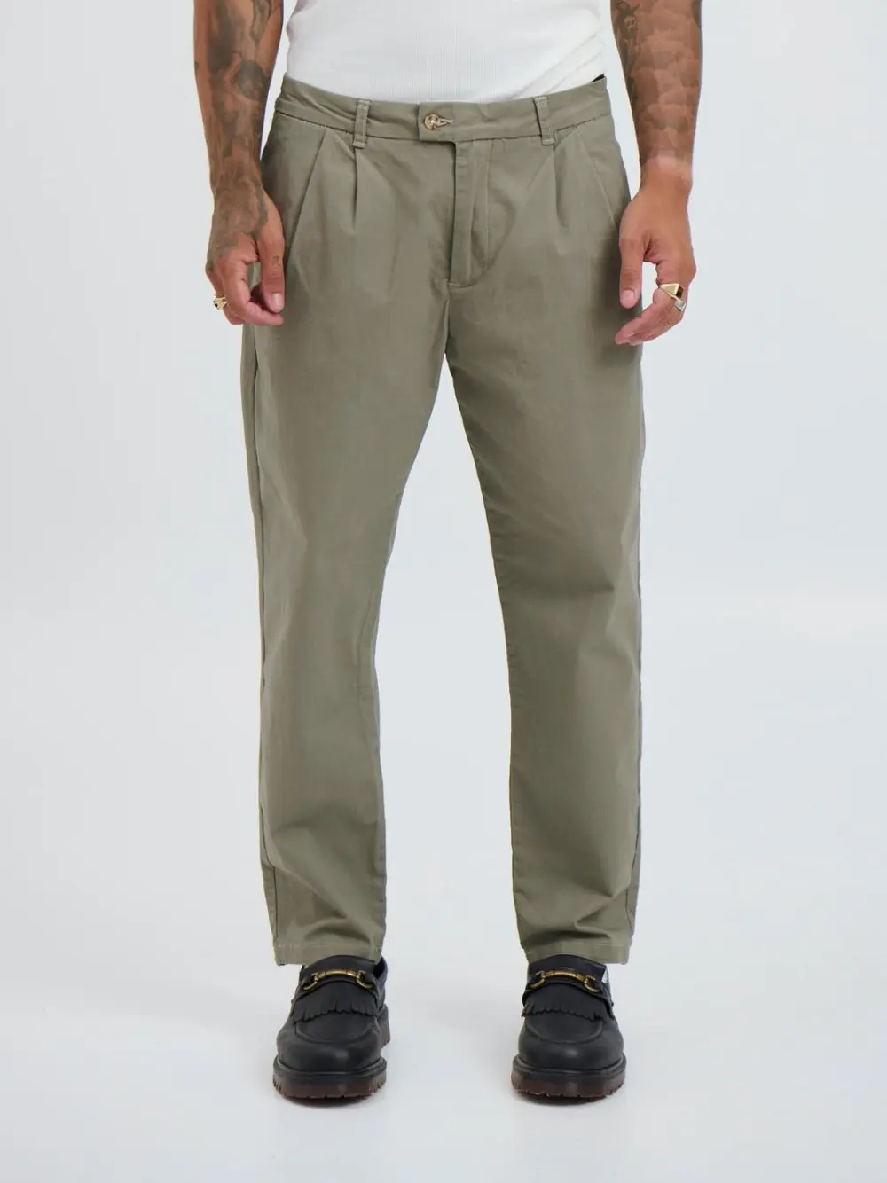 Simple And Comfortable Daily Slim Army Green Pant